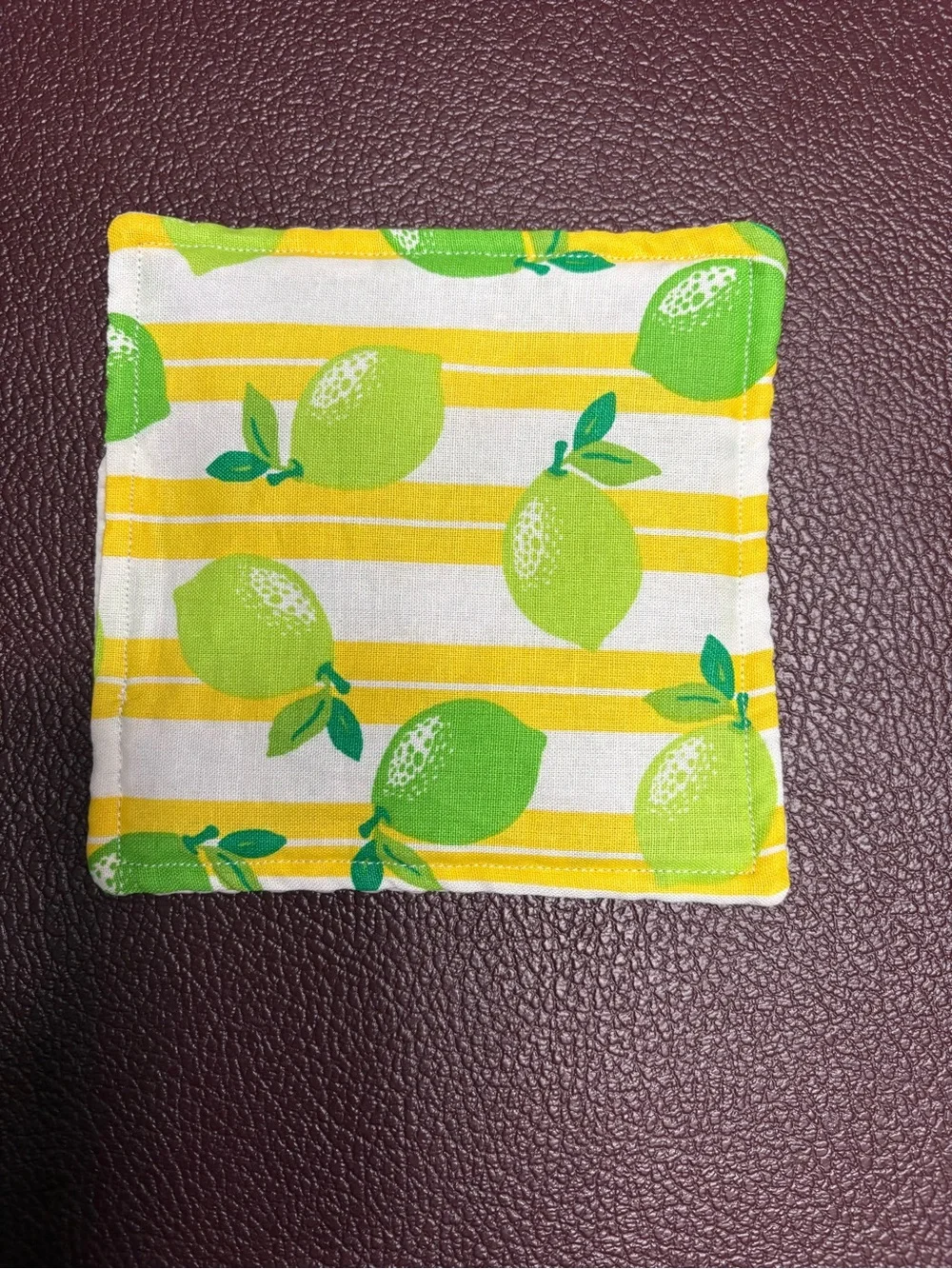 NEW Handmade Lemon and Lime Pattern Fabric Jar Grippers Yellow & Green